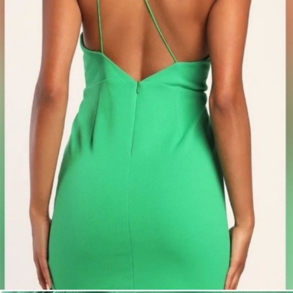 Size small beautiful green dress asymmetrical straps by OLIA lulu's - Picture 2 of 7